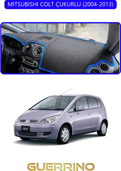 Mıtsubıshı Colt Çukurlu 2004-2013TORPİDO Koruma Halısı Mavi Kenar
