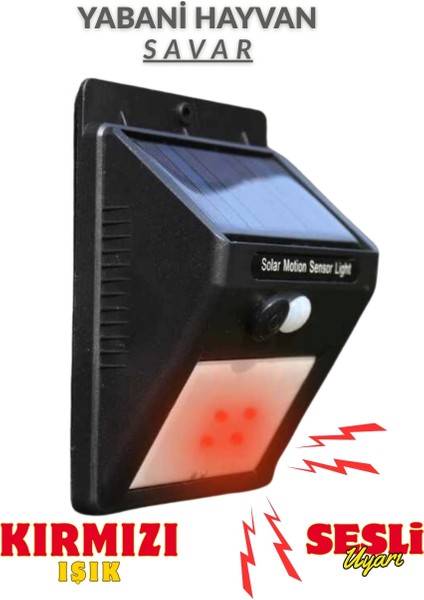 Domuz Kovucu Ayı Kovucu Işıklı Sesli Güneş Enerjili Sensörlü Solar Gece Gündüz Modlu Domuz Kovar Ayı Kovar