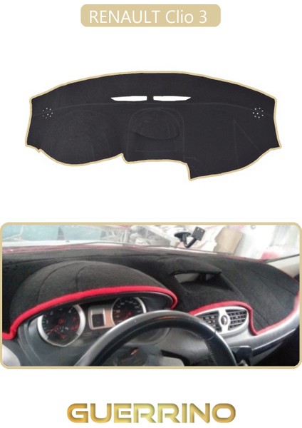 Renault Clio 3 Torpido Koruma Halısı Bej Kenar