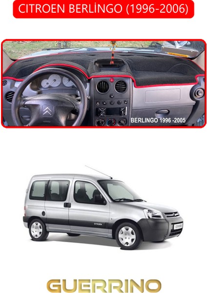 Cıtroen Berlingo 1996-2006TORPİDO Koruma Halısı Kırmızı Kenar