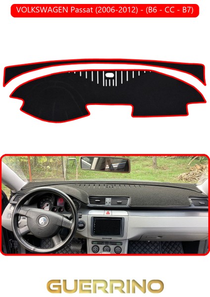 Volkswagen Passat (2006-2012) - (B6/cc; ) B7TORPİDO Koruma Halısı Kırmızı Kenar