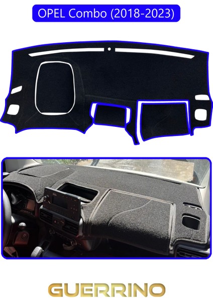 Opel Combo 18+ (2018-2023)TORPİDO Koruma Halısı Mavi Kenar