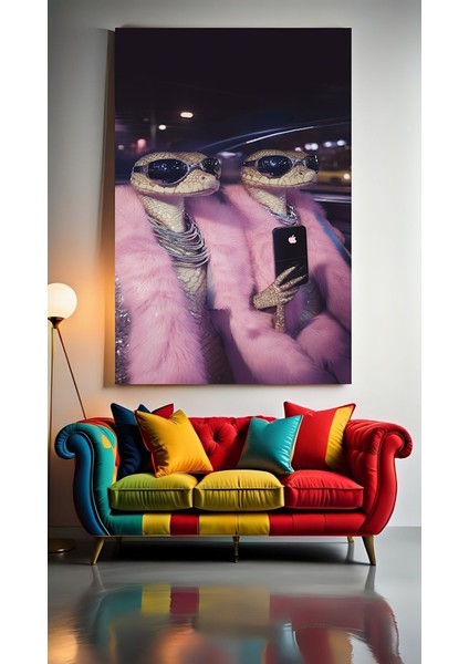 Tiki Yılanlar Ev Duvar Salon Güzellik Salonu Ofis Dükkan Dekarasyon Kanvas Tablo