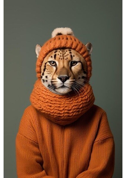 Kış Kreasyonu Deneyen Hayvan V1 Ev Duvar Salon Güzellik Salonu Ofis Dükkan Dekarasyon Kanvas Tablo fiyatları