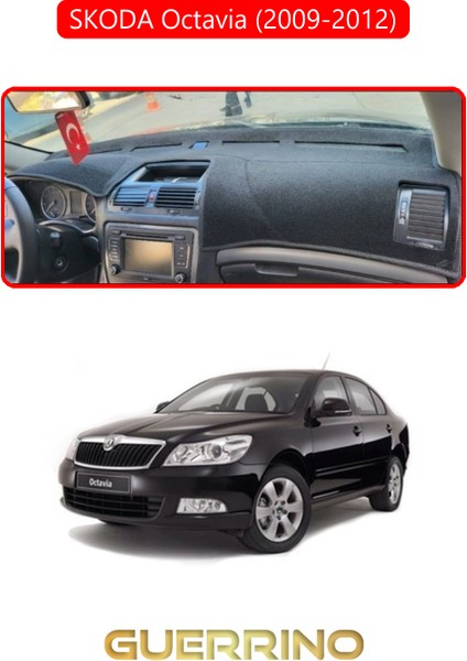Skoda Octavia (2009-2012)TORPİDO Koruma Halısı Kırmızı Kenar