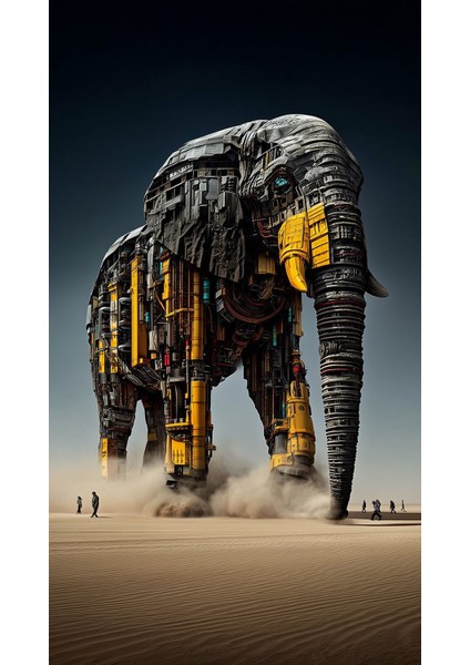 Mekanik Fil V1 Ev Duvar Salon Güzellik Salonu Ofis Dükkan Dekarasyon Kanvas Tablo fiyatları