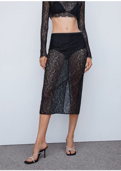 Dantelli Midi Etek