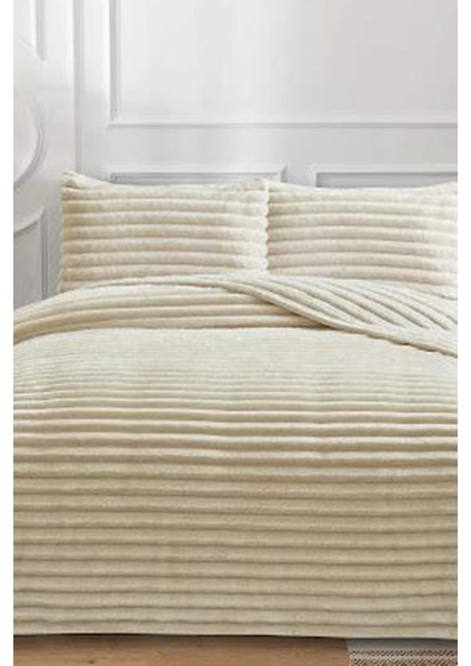 Eterna Peluş Tek Kişilik 180X240 cm Yatak Örtüsü Bej