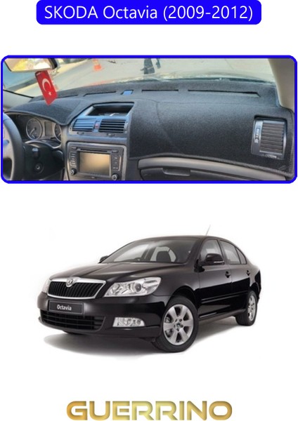 Skoda Octavia (2009-2012)TORPİDO Koruma Halısı Mavi Kenar