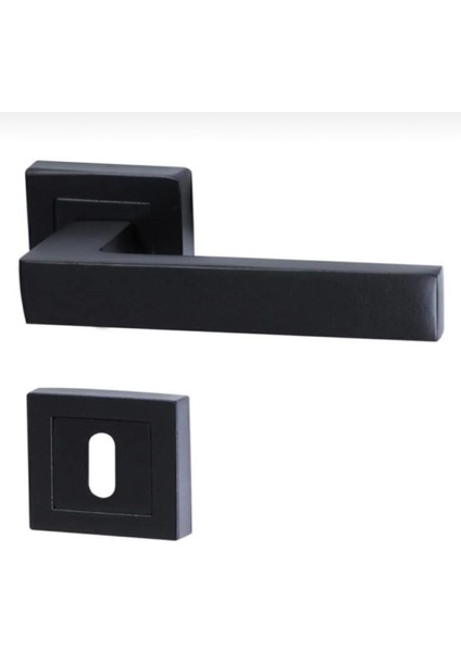 Kare Rozetli Kapı Kolu 7'li Set (3+1 Daire Için Geçerli) Siyah fiyatları
