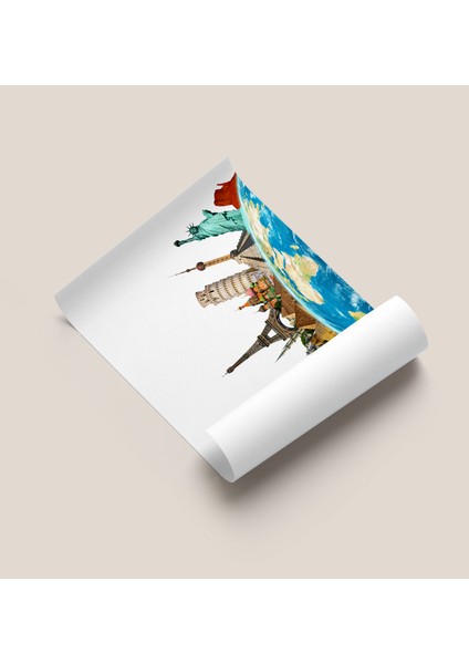 Çerçevesiz Poster Dünya Anıtları Dijital Baskı Poster, Ofis, Salon Dekorasyon fırsatları