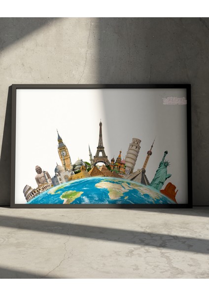 Çerçevesiz Poster Dünya Anıtları Dijital Baskı Poster, Ofis, Salon Dekorasyon