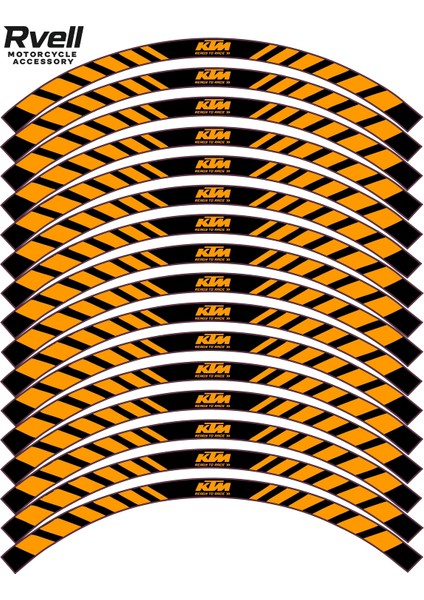 Rvell Ktm Uyumlu Jant Şeridi Turuncu 001