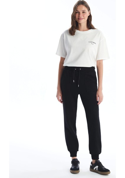 Lcw Vision Siyah Beli Lastikli Kadın Kalın Jogger Eşofman Altı fiyatları