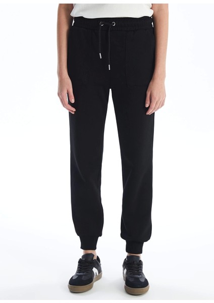 Lcw Vision Siyah Beli Lastikli Kadın Kalın Jogger Eşofman Altı modelleri