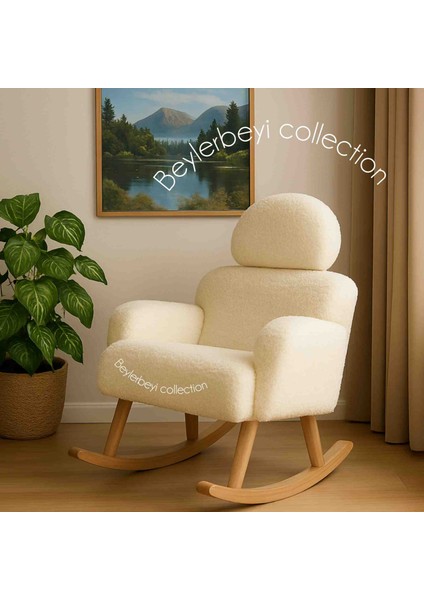 Sallanan Sandalye, Ayarlanabilir Başlıklı Sallanan, Tedy Kumaş , Tekli Koltuk, Berjer