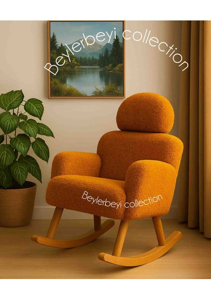 Sallanan Sandalye, Ayarlanabilir Başlıklı Sallanan, Tedy Kumaş , Tekli Koltuk, Berjer