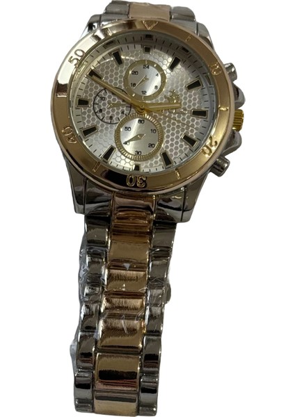 Çelik Altın Detaylı Erkek Kol Saati - 5