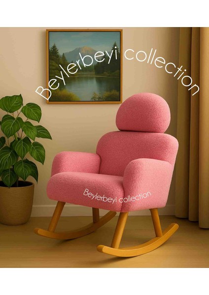 Sallanan Sandalye, Ayarlanabilir Başlıklı Sallanan, Tedy Kumaş , Tekli Koltuk, Berjer