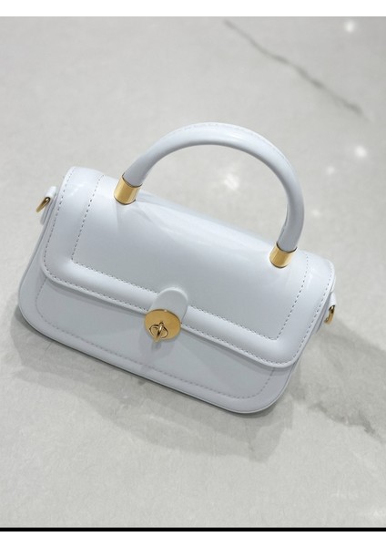 Kadın Dikdörtgen Kol ve El Çantası Beyaz