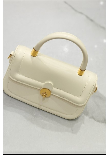 Kadın Dikdörtgen El ve Kol Çantası Krem