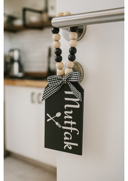 Dekoratif Ahşap Boncuklu "mutfak" Yazılı Tuvalet Banyo Kapı Kolu Aksesuarı Ahşap Hediyelik Süs fiyatları