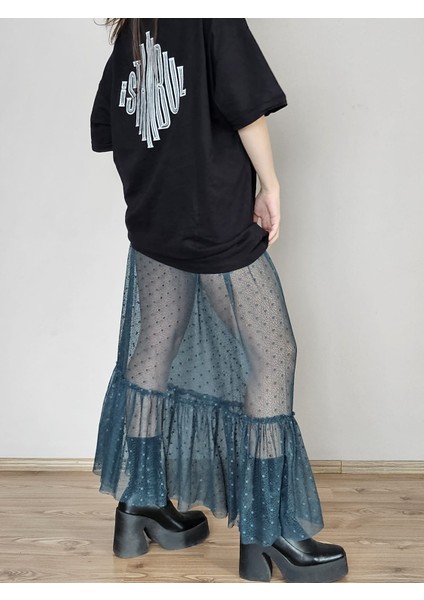 Fırıfırlı Uzun Dantel Etek