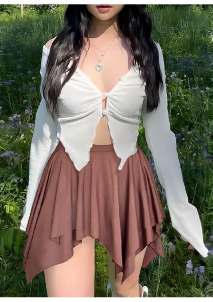 Asimetrik Katlı Micro Etek fiyatları