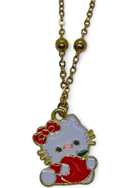 Altın Renk Hello Kitty Kedi Model Top Zincir Çelik Kolye - 3689 fiyatları