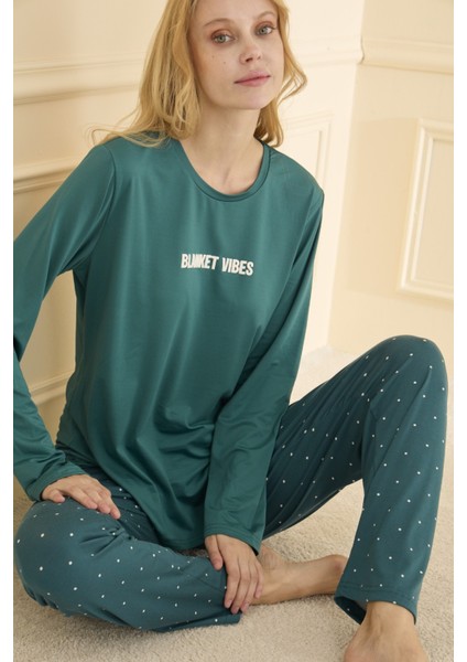 Kadın Pijama Takımı Uzun Kol Mevsimlik