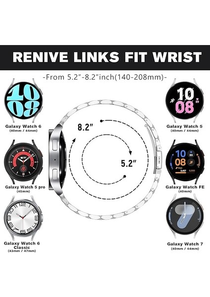 Samsung Galaxy Watch 7 6 5 4 Uyumlu Paslanmaz Çelik Ince Slim Rolex Tasarım Kordon