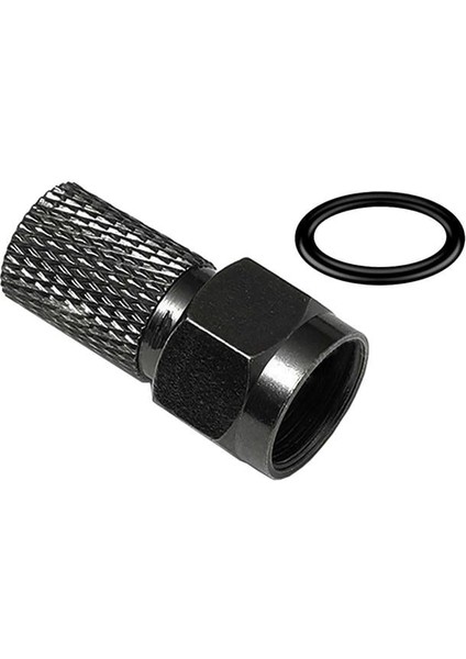 Fully E-325 Siyah Contalı Rg6/u6 22MM 1.kalite F Konnektör (100'LÜ Poşet)