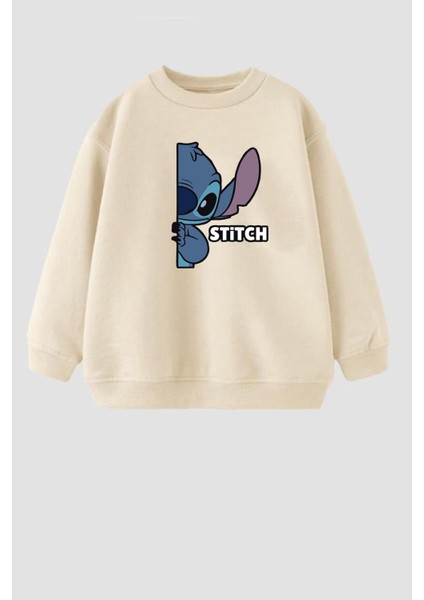 Unisex Çocuk Baskılı 3 Iplik Kumaş Pamuklu Sweatshirt