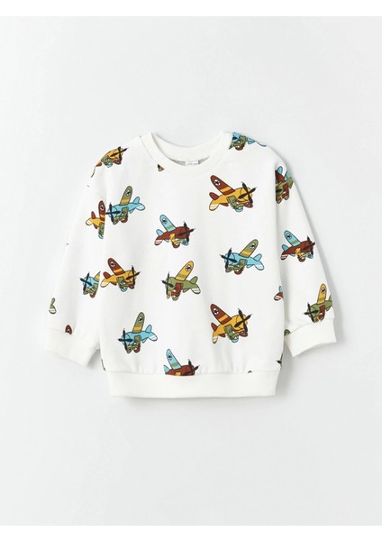 Lcw Baby Ekru Bisiklet Yaka Baskılı Erkek Bebek Sweatshirt ve Pantolon 2'li Takım fiyatları