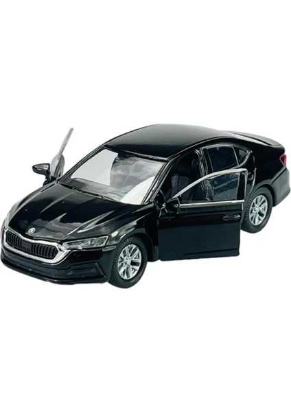 Oyuncak Metal Model Araba 1/36 Çek Bırak Siyah Octavia
