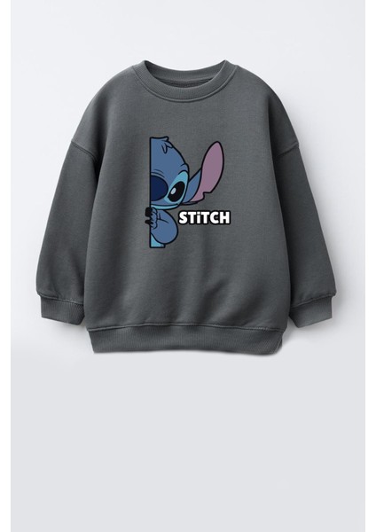 Unisex Çocuk Baskılı 3 Iplik Kumaş Pamuklu Sweatshirt