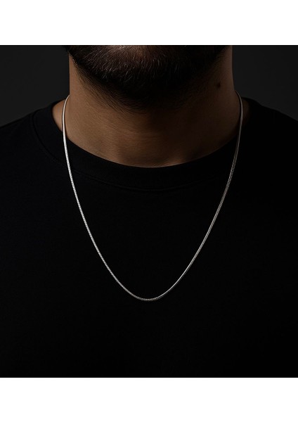 Yassi Italyan Model Snake Yilan Kolye 316 L Çelik Erkek Zincir 60CM