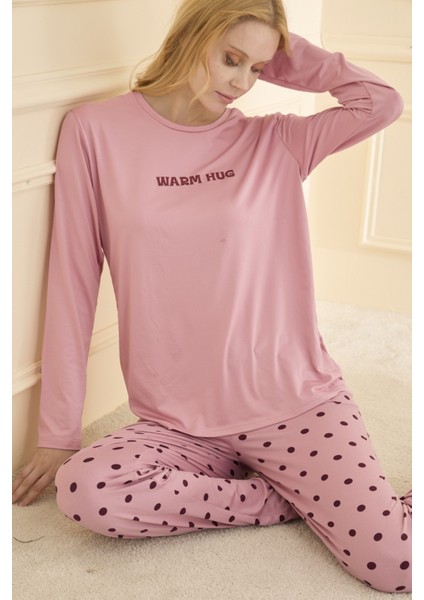 Kadın Pijama Takımı Uzun Kol Mevsimlik
