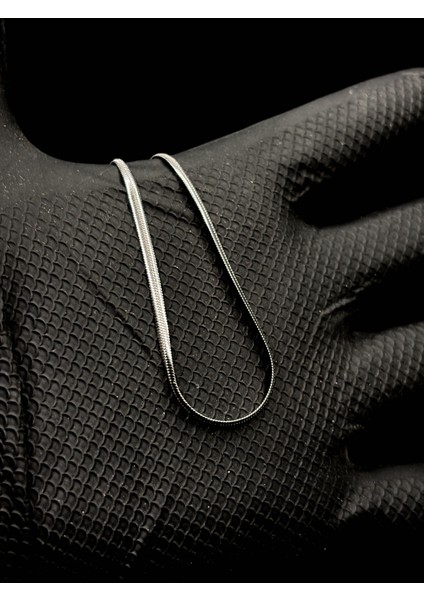 Yassi Italyan Model Snake Yilan Kolye 316 L Çelik Erkek Zincir 60CM modelleri