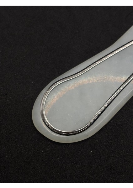 Yassi Italyan Model Snake Yilan Kolye 316 L Çelik Erkek Zincir 60CM fırsatları