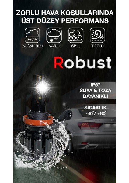 LED Xenon H11 S8 10.000 Lümen 50 Watt Csp 12V-24V Uyumlu Kısa Tıp fiyatları