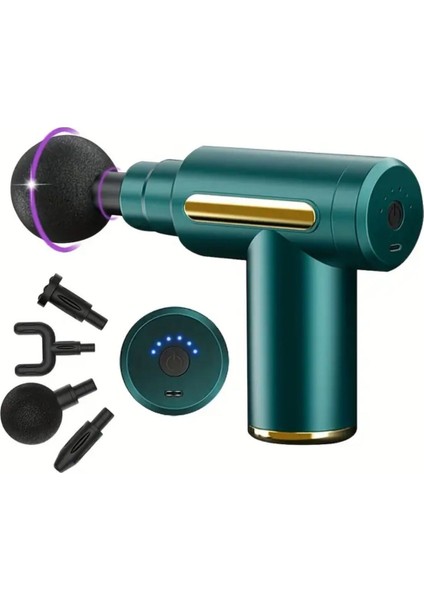 4 Masaj Başlıklı Titreşim, Şarj Edilebilir Küçük Masaj Aleti,masaj Tabancası (4915)