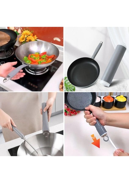 Isıya Dayanıklı Silikon Kauçuk Tencere,kapı Tutma Kılıfı Kendinden Küçülen,her Sapa Uyumlu Tava Kulp Yalıtımı 12-15 cm (4915)