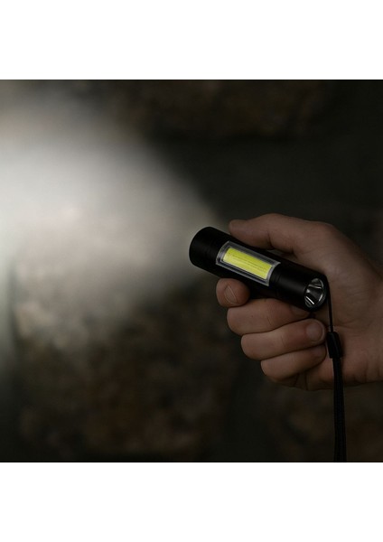 Kutulu Mini El Feneri – Taşınabilir LED Kamp ve Acil Durum El Lambası Plastik Gövde (4915)