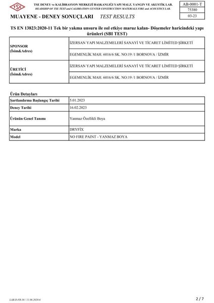 No Fire Paint Plus 120 Dk Yangına Dayanıklı Boya 18 kg Ral 7040 Koyu Gri modelleri