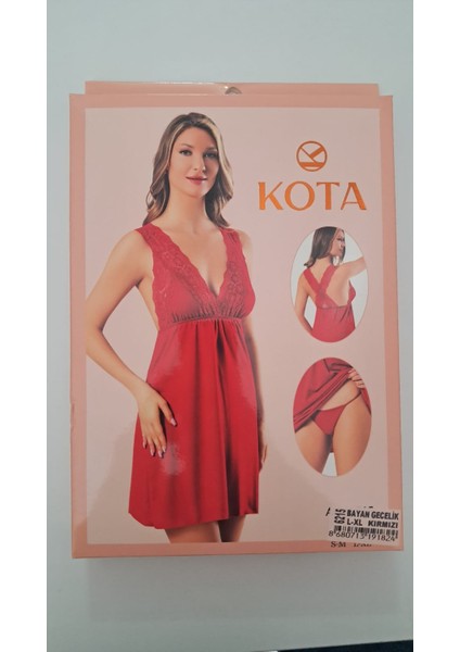 6215 Kadın Gecelik – Çapraz Askılı, Dantel Detaylı, Kısa – Siyah & Kırmızı – Şık ve Rahat – Gizli Paket fırsatları