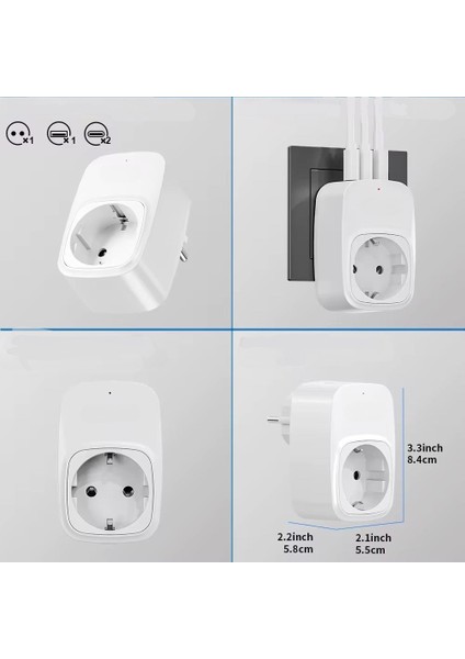 1-Usb 2 Type-C Çıkışlı Duvar Tipi Priz Adaptörü – Hızlı Şarj Destekli, Kompakt ve Güvenli Tasarım, Ev ve Ofis Kullanımı Için fırsatları