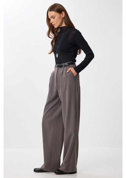 Cepli Dokuma Palazzo Pantolon LGK0007 Füme fiyatları