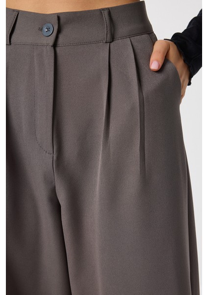 Cepli Dokuma Palazzo Pantolon LGK0007 Füme indirimleri