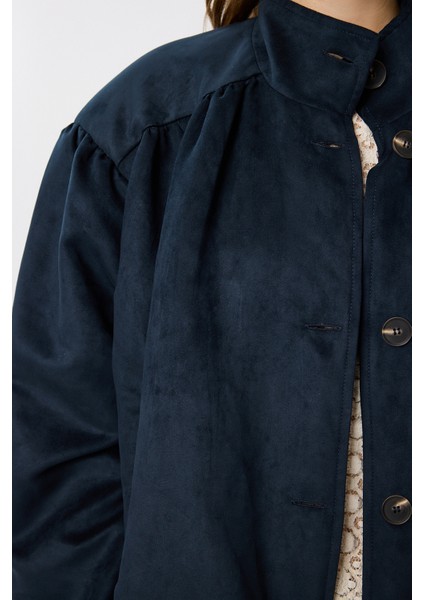 Vatkalı Süet Bomber Ceket LFG0155 Lacivert fırsatları